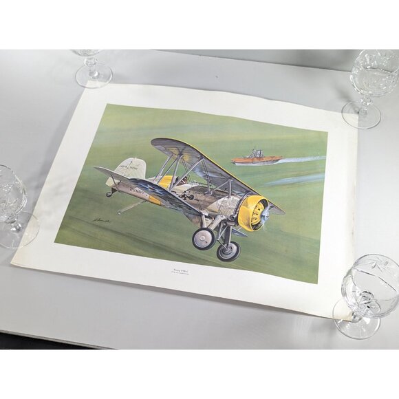 Vintage 16x20" John Amendola Aviation Lithograph Print Boeing F4B-4, Printed in - Picture 2 of 9